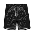 Black And White Sagittarius Sign Print Men's Athletic Shorts