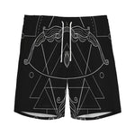 Black And White Sagittarius Sign Print Men's Sports Shorts