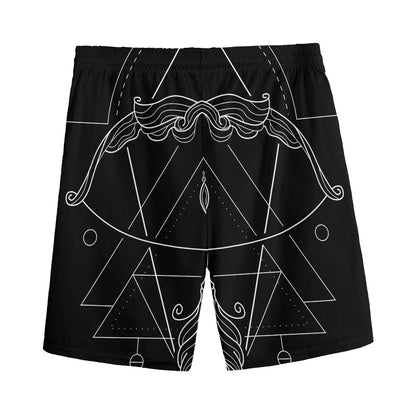 Black And White Sagittarius Sign Print Men's Sports Shorts