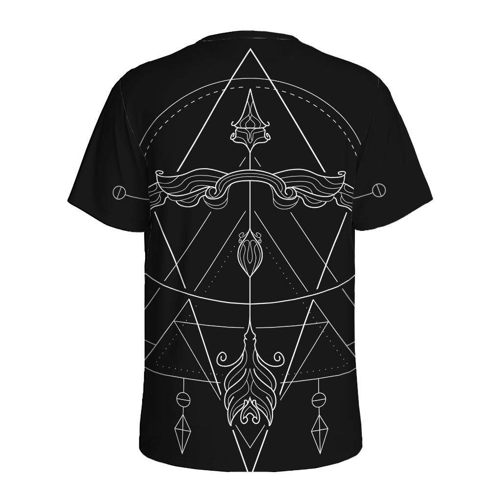 Black And White Sagittarius Sign Print Men's Sports T-Shirt