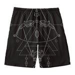 Black And White Sagittarius Sign Print Men's Swim Trunks