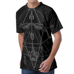 Black And White Sagittarius Sign Print Men's Velvet T-Shirt