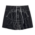 Black And White Sagittarius Sign Print Mesh Shorts