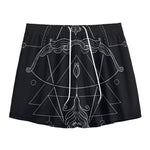 Black And White Sagittarius Sign Print Mesh Shorts
