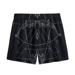 Black And White Sagittarius Sign Print Mesh Shorts