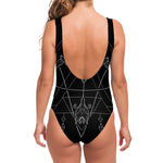 Black And White Sagittarius Sign Print One Piece Swimsuit