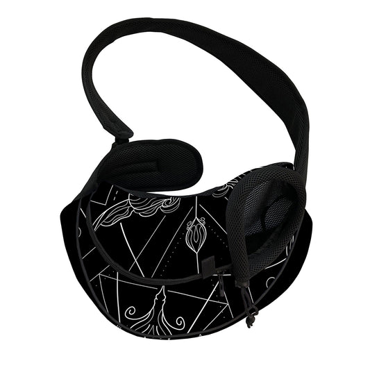 Black And White Sagittarius Sign Print Pet Sling Carrier