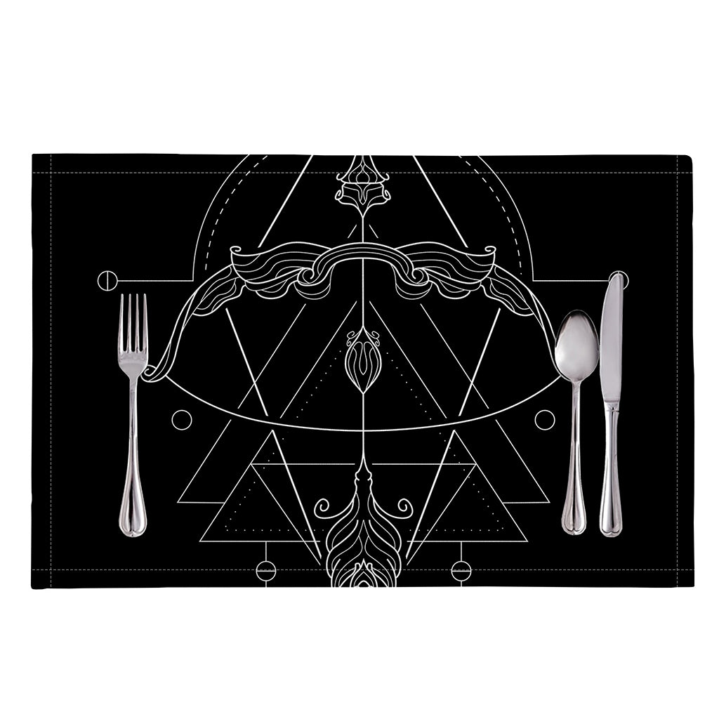 Black And White Sagittarius Sign Print Placemat
