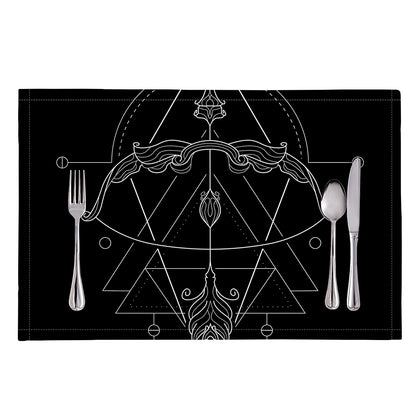 Black And White Sagittarius Sign Print Placemat