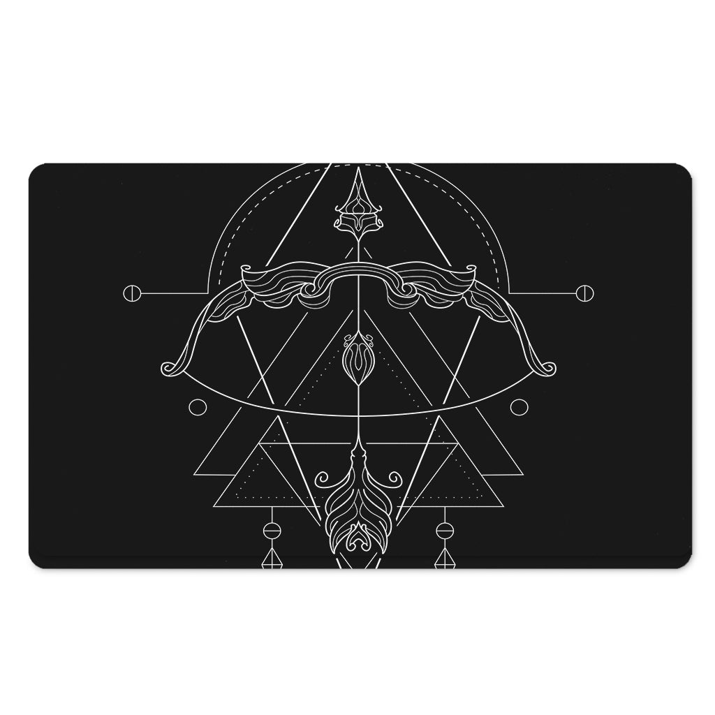 Black And White Sagittarius Sign Print Polyester Doormat