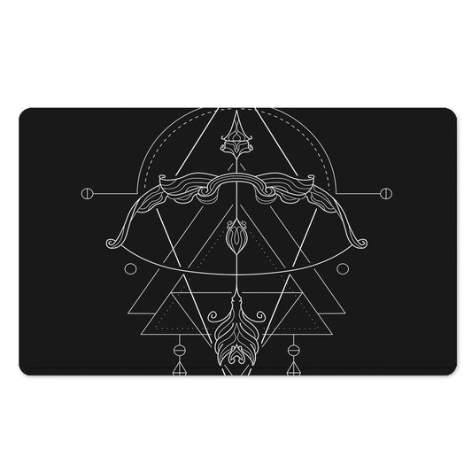 Black And White Sagittarius Sign Print Polyester Doormat