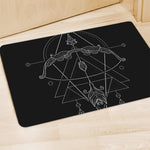 Black And White Sagittarius Sign Print Polyester Doormat