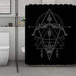 Black And White Sagittarius Sign Print Polyester Shower Curtain