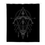 Black And White Sagittarius Sign Print Polyester Shower Curtain