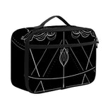 Black And White Sagittarius Sign Print Portable Lunch Bag