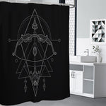 Black And White Sagittarius Sign Print Premium Shower Curtain