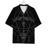 Black And White Sagittarius Sign Print Rayon Hawaiian Shirt