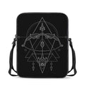 Black And White Sagittarius Sign Print Rectangular Crossbody Bag