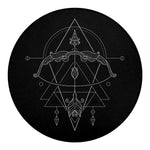 Black And White Sagittarius Sign Print Round Blanket