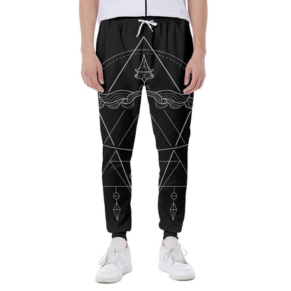 Black And White Sagittarius Sign Print Scuba Joggers