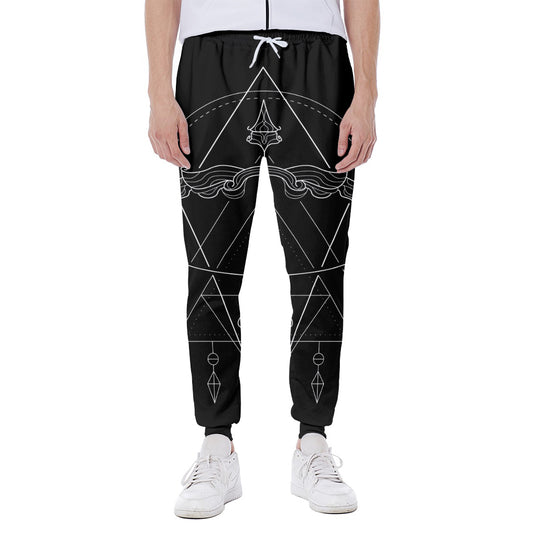 Black And White Sagittarius Sign Print Scuba Joggers