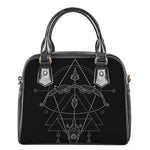 Black And White Sagittarius Sign Print Shoulder Handbag