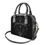 Black And White Sagittarius Sign Print Shoulder Handbag