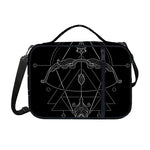 Black And White Sagittarius Sign Print Shoulder Strap Bible Bag