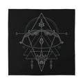 Black And White Sagittarius Sign Print Silk Bandana