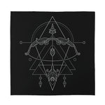 Black And White Sagittarius Sign Print Silk Bandana