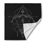 Black And White Sagittarius Sign Print Silk Bandana
