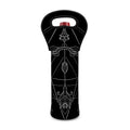 Black And White Sagittarius Sign Print Single Neoprene Wine Tote
