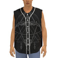 Black And White Sagittarius Sign Print Sleeveless Baseball Jersey