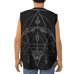 Black And White Sagittarius Sign Print Sleeveless Baseball Jersey