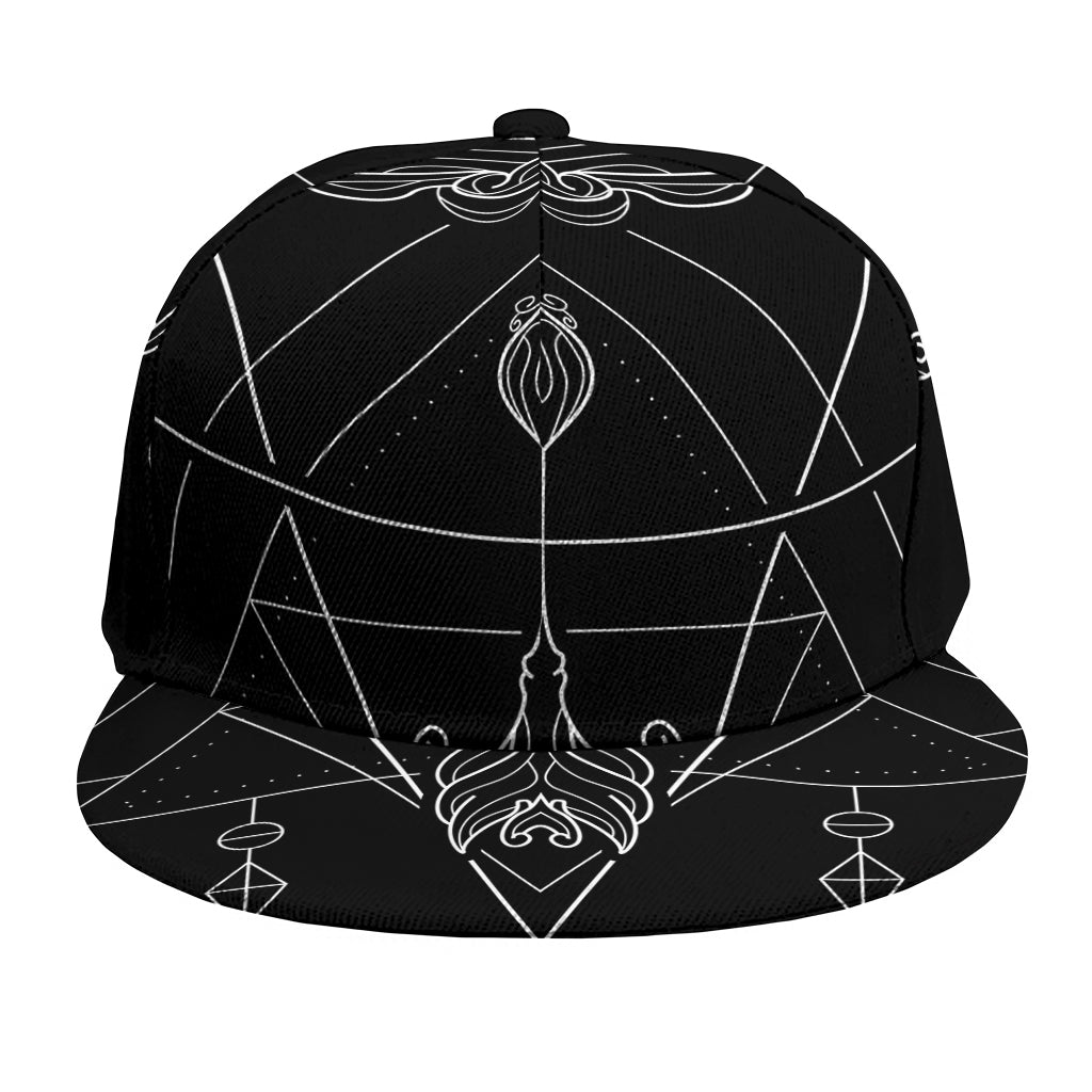 Black And White Sagittarius Sign Print Snapback Cap
