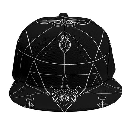 Black And White Sagittarius Sign Print Snapback Cap