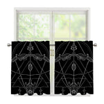 Black And White Sagittarius Sign Print Tier Curtains
