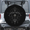 Black And White Sagittarius Sign Print Tire Cover With Camera Hole