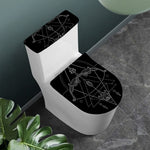 Black And White Sagittarius Sign Print Toilet Lid And Tank Cover Set