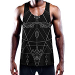 Black And White Sagittarius Sign Print Training Tank Top