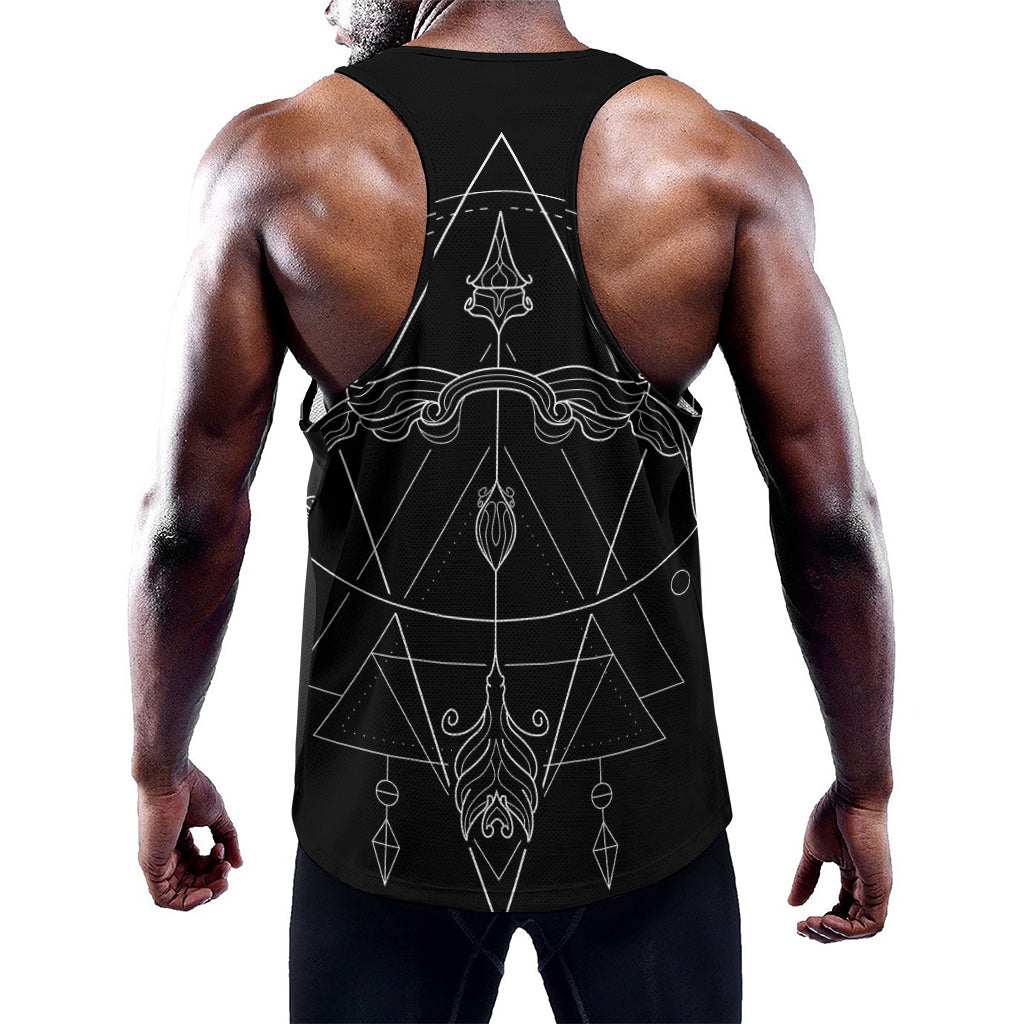 Black And White Sagittarius Sign Print Training Tank Top