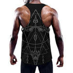 Black And White Sagittarius Sign Print Training Tank Top