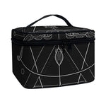 Black And White Sagittarius Sign Print Travel Makeup Bag