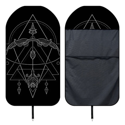 Black And White Sagittarius Sign Print Waterproof Car Seat Cover