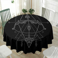 Black And White Sagittarius Sign Print Waterproof Round Tablecloth