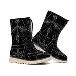 Black And White Sagittarius Sign Print Winter Boots