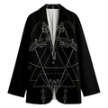 Black And White Sagittarius Sign Print Women's Blazer