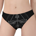 Black And White Sagittarius Sign Print Women's Panties