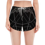 Black And White Sagittarius Sign Print Women's Split Running Shorts