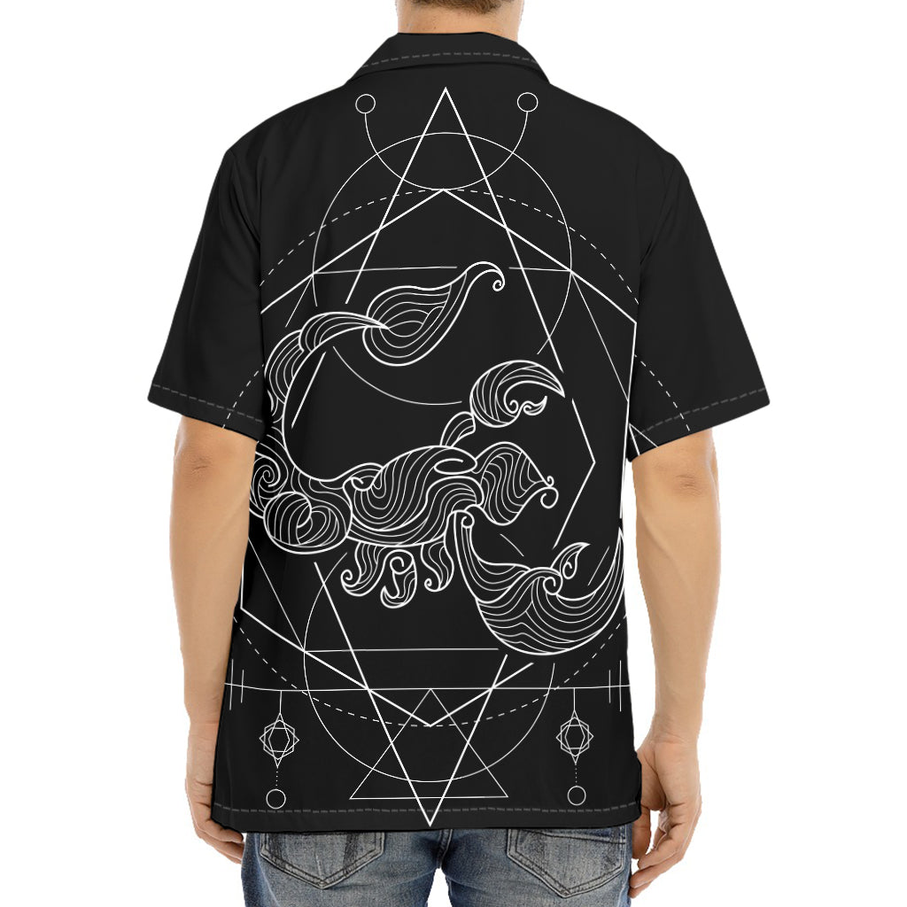 Black And White Scorpio Sign Print Aloha Shirt